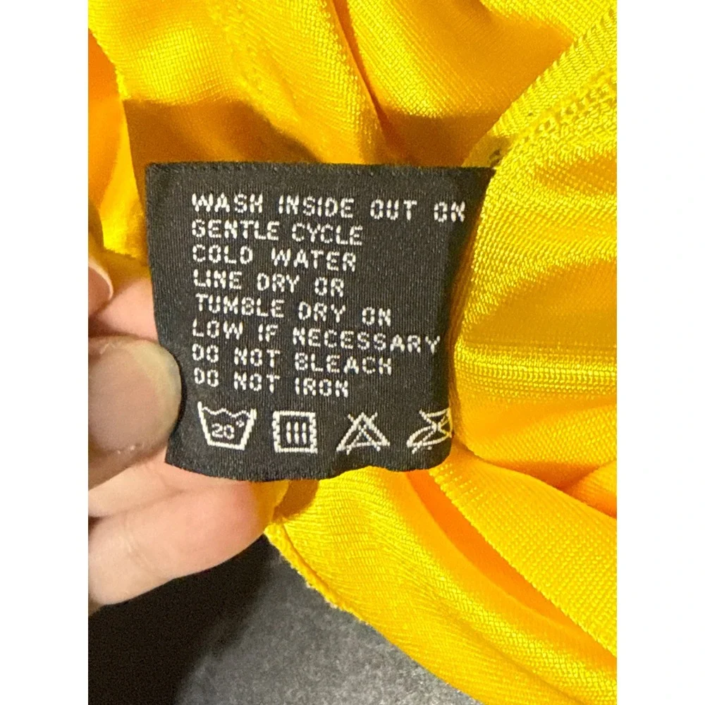 Caffeine Skater Parachute Pants Yellow Mens Large Baggy Cargo Rave Festival Y2K